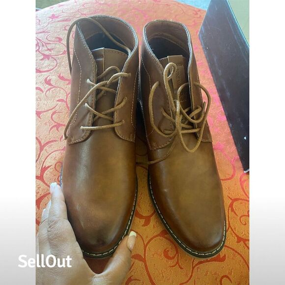 Nine West Men\'s Brown Chukka Boots Size 8.5 Lace Up Casual